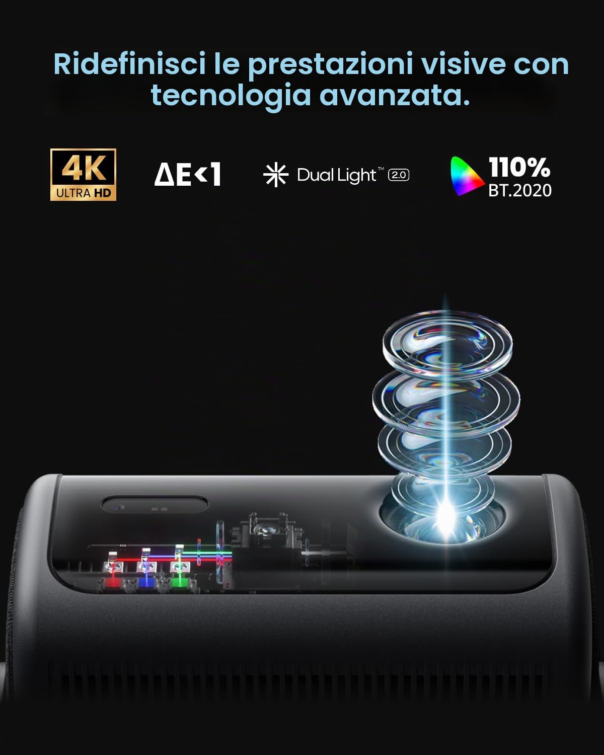 Dangbei MP1 MAX Beamer 4K Home Cine con 3100 lúmenes ISO, 300" Blu-ray 3D, HDR10+, Google TV con Netflix oficial y Dolby Audio DTS:X, HDR10+, Proyector de vídeo inteligente con WiFi y Bluetooth