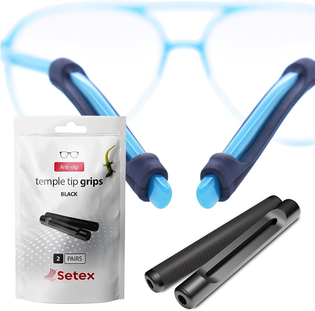 Setex Gecko Grip – Nakładki Na Zauszniki Do Okularów, Wyprodukowane W USA, Antypoślizgowe Nakładki Na Uszy Do Okularów, Innowacyjne Mikroteksturowane Końcówki Włókien, Długość 49Mm I Szerokość 7Mm