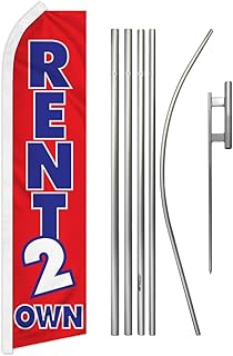 Infinity Republic - Rent 2 Own Banner Swooper Flag & Pole Kit - Perfect for Businesses, Furniture Stores, Dealerships, Car Lots, etc!