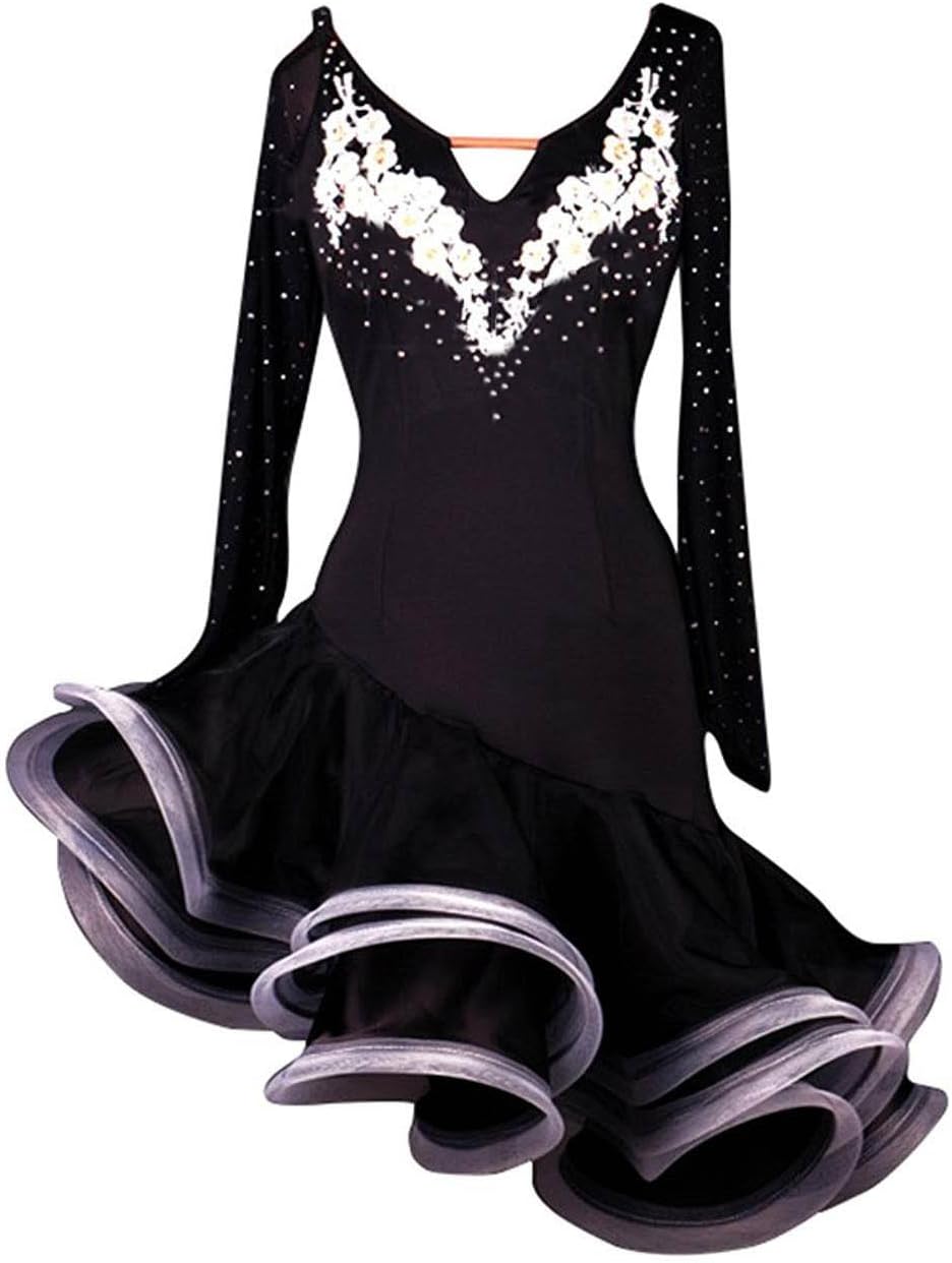 L-night]フリンジ ラテンダンスワンピース 上品 7色展開 ワルツラテン