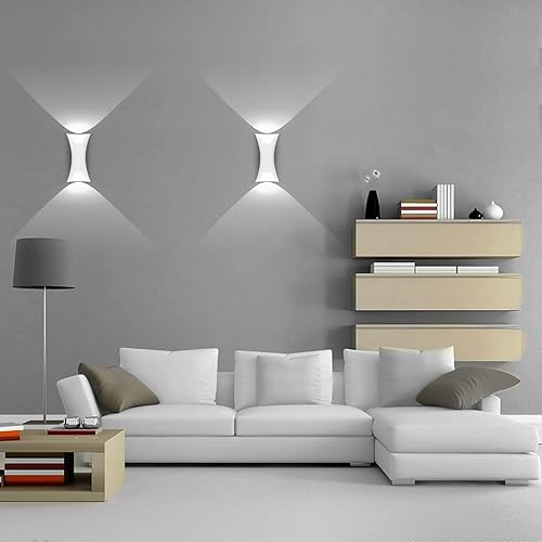 Miniatura 5 de Kawell Lámpara de pared moderna creativa de 10 W, lámpara de pared LED hacia arriba hacia abajo, impermeable, IP65, lámpara de pared de aluminio,