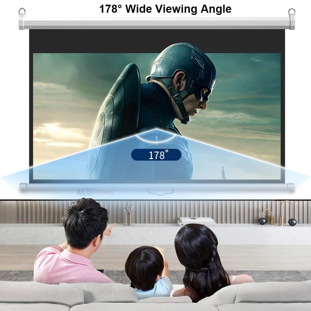 Schermo per Proiettore 16:9 HD Schermo Videoproiettore Telo Proiettore per Teatro Domestico Interni Ed Esterni,Facile da Installare(72in/169cm)