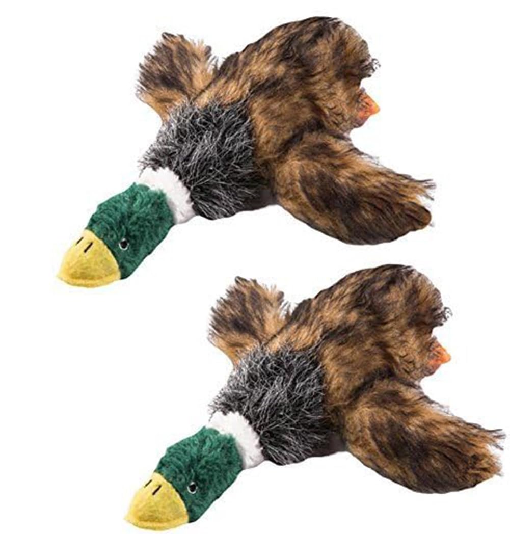 2 Pcs Pet Dog Toy Puppy Dog Chew Toy with Cartoon Plush Squeaking Duck Style for Small Medium Dog or Cat
