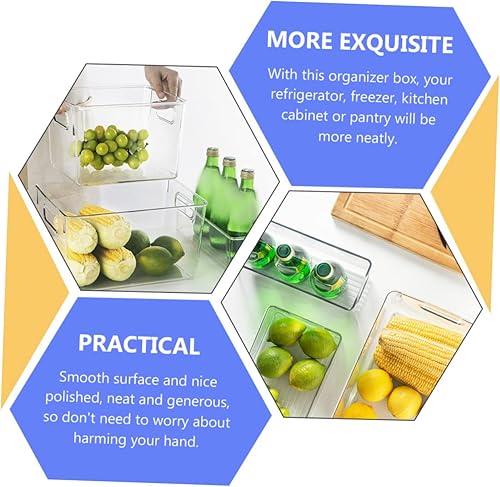 Vista 3 de SMASOLO Caja de almacenamiento transparente para refrigerador, versátil organizador de refrigerador para bebidas, frutas y verduras, organiza