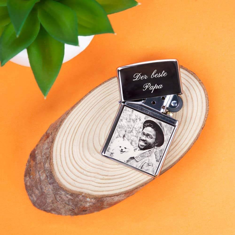 Briquet Zippo Personnalisable Avec Photo - Cadeau Pour Homme, Père, Mari - Style Rétro, Boîtier Alliage - Idée Fête Des Pères, Noël