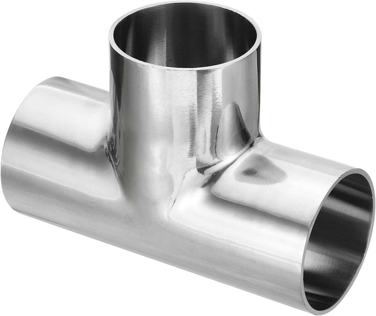 PATIKIL T Joint Duct Splitter, 51mm(2") OD Equal Tee Welded 3 Way Duct Welding Connector T Shape Metal Exhaust Pipe Splitter Fitting Round for HVAC System Food Beverage