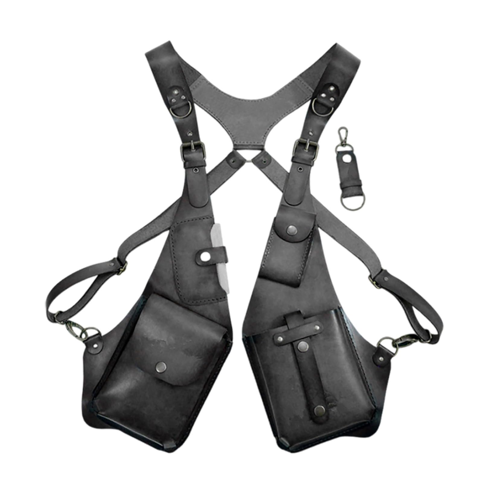 Générique Sac sous Arme en Cuir PU - Poche de Portefeuille Holster Double Holster en Cuir Vintage - Portefeuille de téléphonie antivol caché réglable