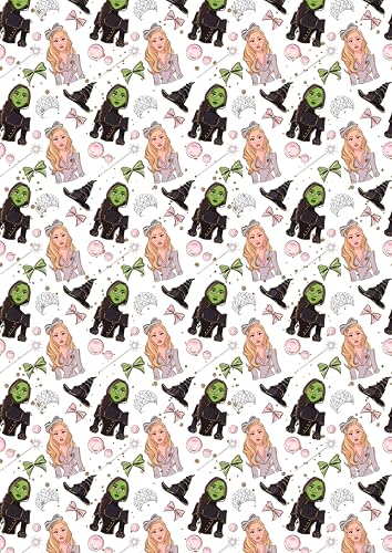 WICKED Gift Wrap - Witchcraft Gift Wrap - Wicked Movie Birthday Card - Wicked Birthday Wrapping Paper - D2