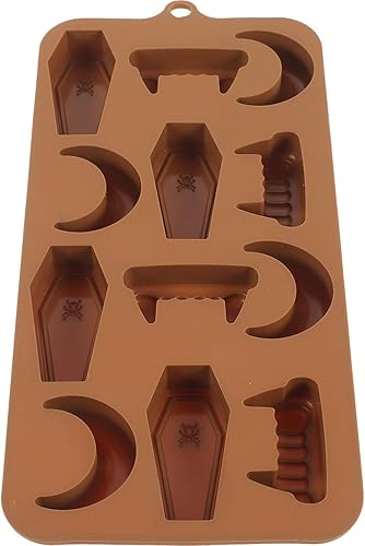 SEWACC Moldes de silicona para Halloween, forma de calabaza, moldes para cubitos de hielo, bandeja de chocolate para galletas de bricolaje, jabón,