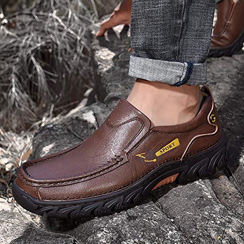 Image of COSIDRAM Men Walking Leather Shoes Sneakers Luxury Casual Slip On Loafers