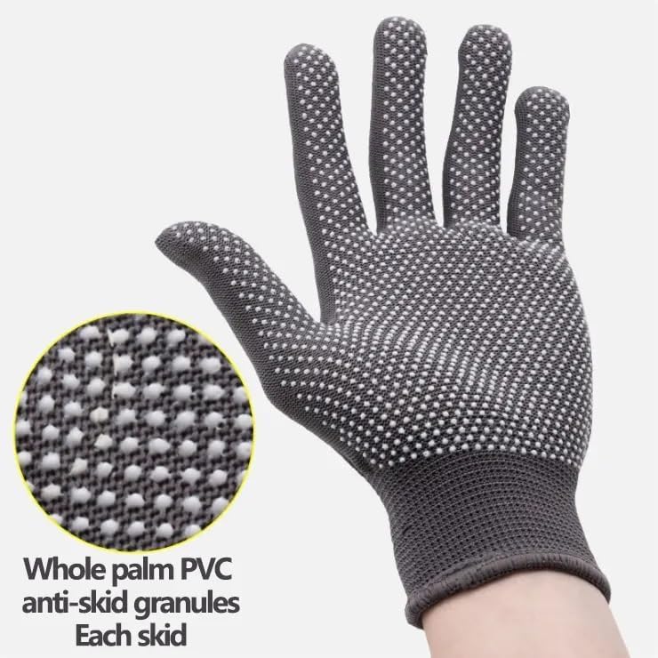Image of Heega PVC Dotted Cricket Tennis and Batting Gloves for Men with Flexible and Secure Elastic Wrist | Extra Grip, Breathable Cotton Tennis Batting Gloves for Cricket (Black, 1 Pair)