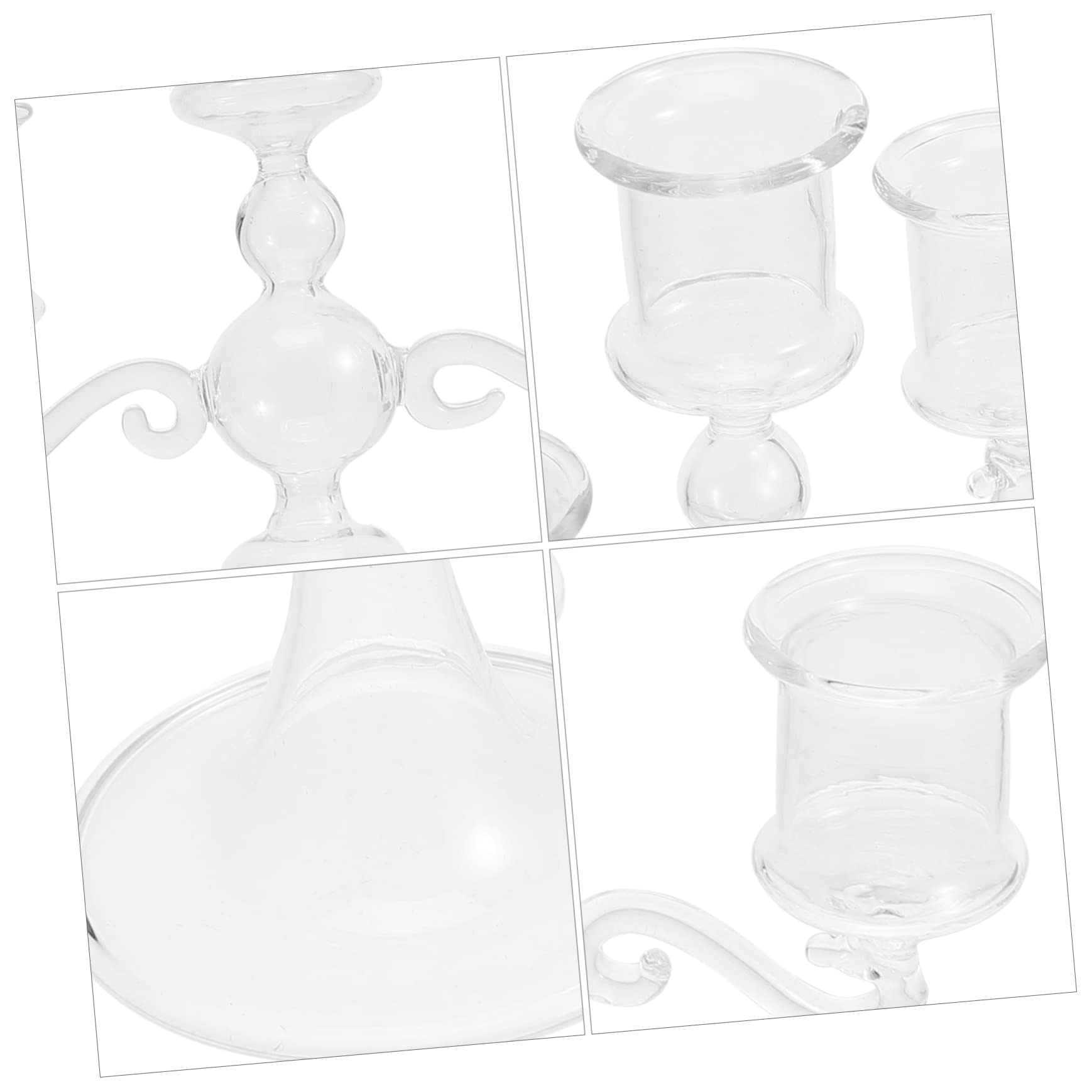 Homoyoyo Elegant Glass Candle Holders 2 Pack Taper Candle Holder for Home Decor Wedding Centerpieces