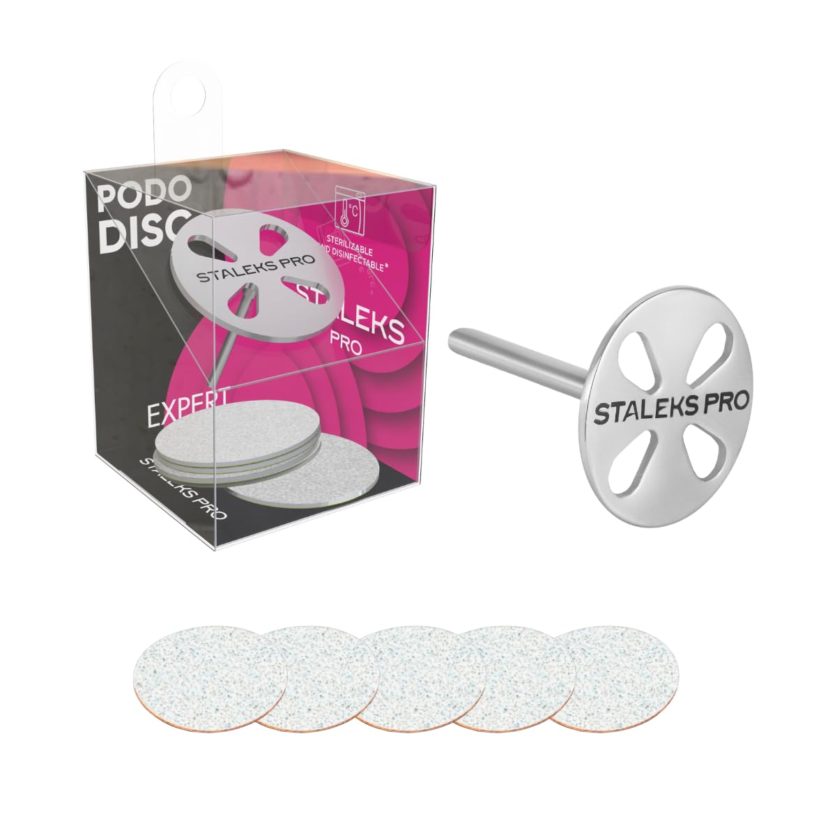 STALEKS PRO Disco Base In Acciaio Per Pedicure - 5 Dischi Grana 180, Diametro 10mm - Foto 7