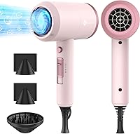 Vista 1 de Slopehill Professional Ionic Hair Dryer, Powerful 1800W Fast Drying Low Noise Blow Dryer with 2 Concentrator Nozzle 1 Diffuser Attachments for Home