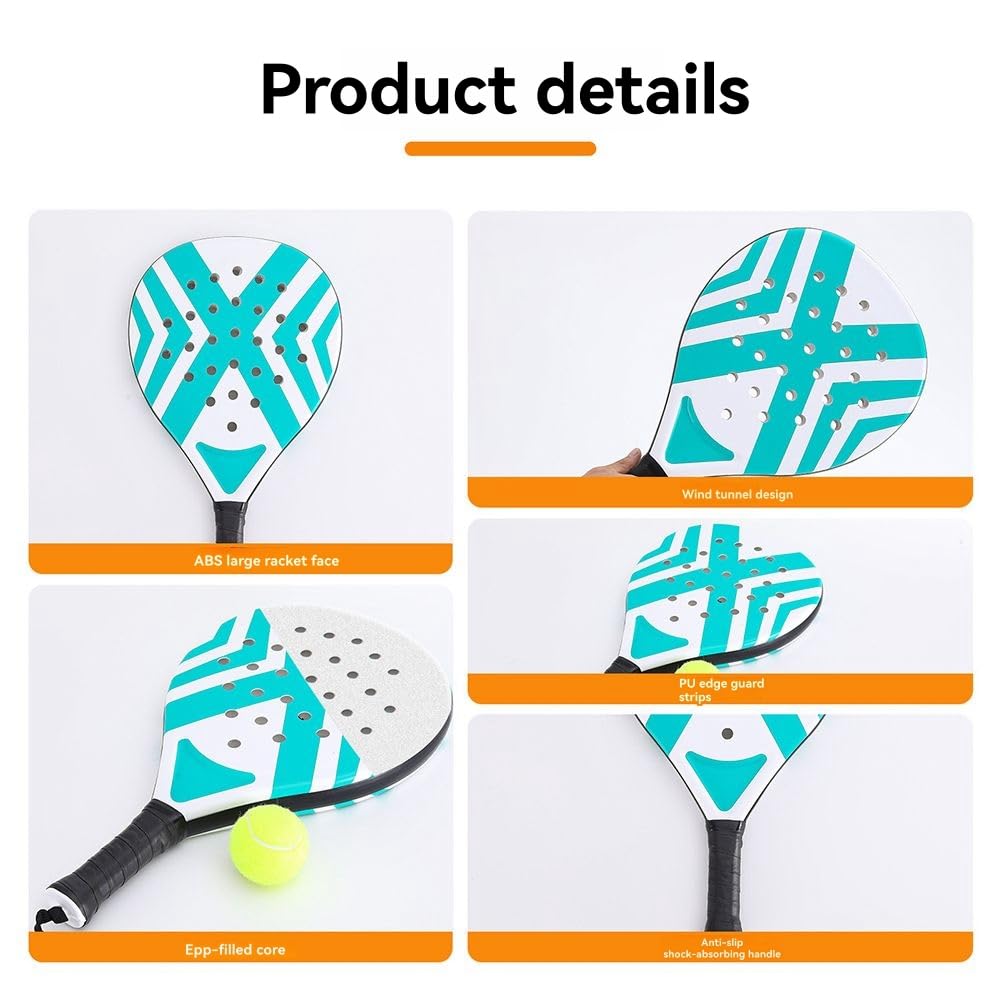 Raquettes Padel Lot 2 avec Cage et Balles, Sac Transport Portable