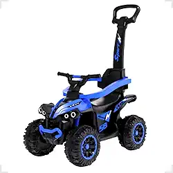 Quadriciclo Infantil Jipe Com Pedal Spider Kidino Carrinho De Passeio Infantil Com Haste Empurradora Andador Smart Carrinho Com Empurrador (Azul)