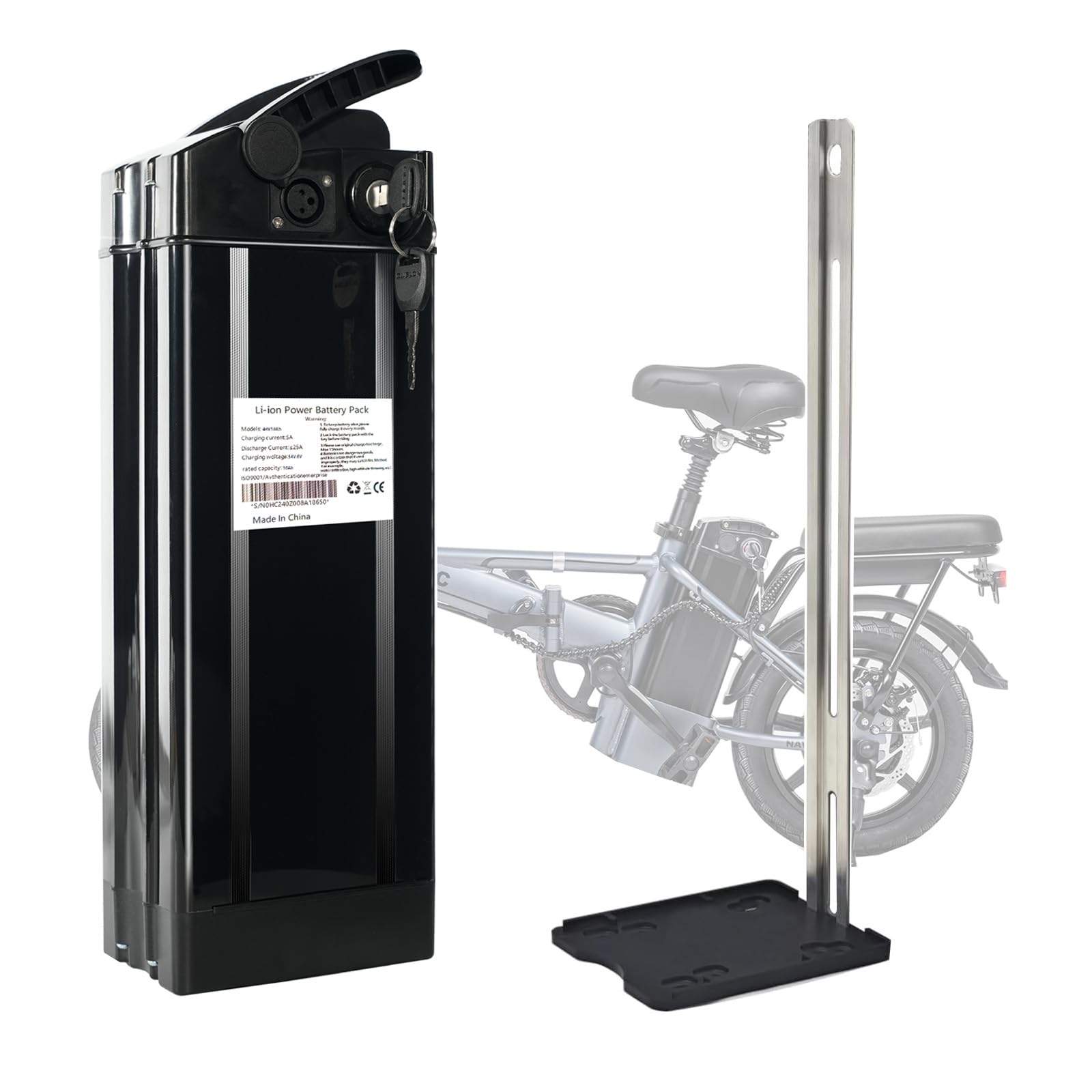 48V 10Ah/20Ah E-Bike Battery,250W/350W/500W/700W/900W/1000w Lithium Battery for Folding Electric Bikes,Ebike Replacement Batteries with 2A Fast Charger,Safety Lock (48V10AH)