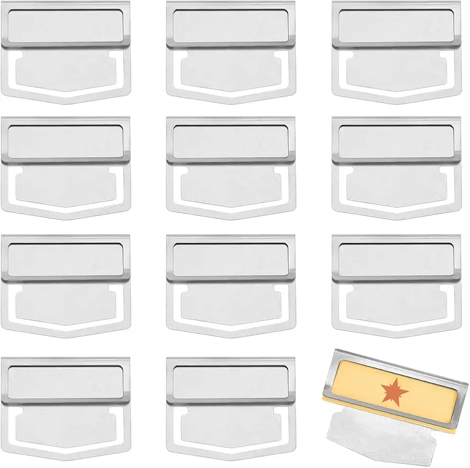 BENECREAT 12 peças de clipe de marcador de página de aço inoxidável, clipe de agenda de mini índice, para acessórios de notebook, materiais de escritório divertidos, presentes escolares, 3 x 3 cm