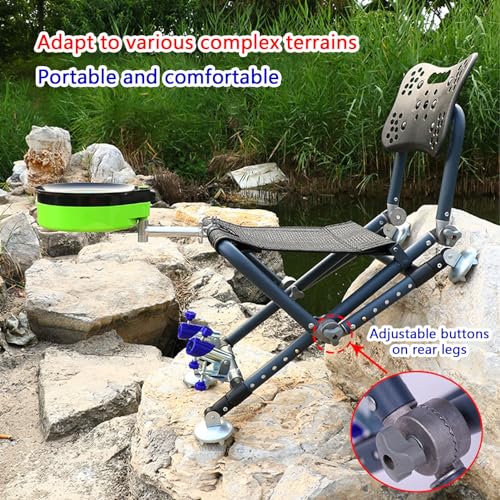 Silla portátil para camping awakentti, plegable con respaldo ajustable, soporte hasta 150 kg miniatura 6
