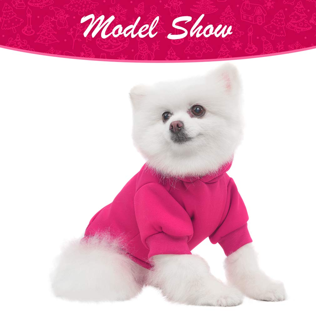 KOOLTAIL Dog Hoodie for Small Medium Dogs Cats,Soft and Warm Pet Sweater with Leash Hole and Pocket Boy Girl,Puppy Fall Winter Jacket Clothes,French Pitbull Cold Weather Coat Sweatshirt,Deep Pink XS - Image 4