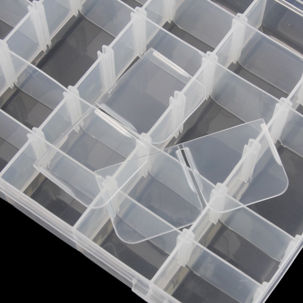 Tomota Plastic Organizer Box with Dividers, Compartment Organizer Box