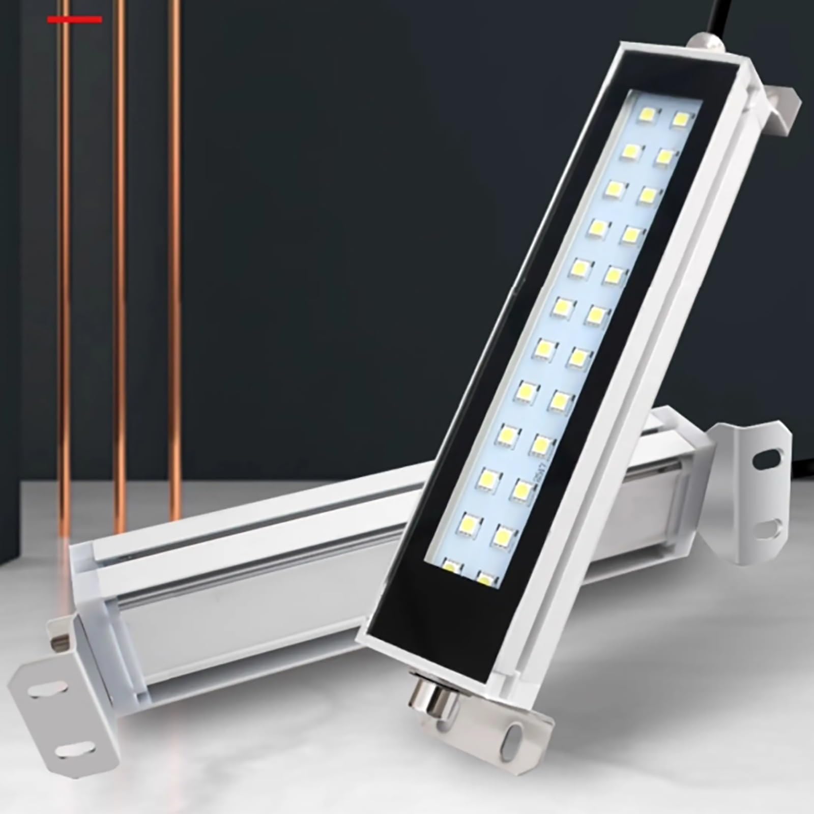 Przemysłowa Lampa Rurowa, Lampa Robocza do Tokarek 24–36 V, Obrotowa Podstawa o Kącie Obrotu 360°, Wodoodporna i Pyłoszczelna, o Dużej Jasności(10W)