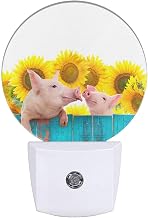 EKOBLA Plug in Pink Piggy Night Light Cute Pet Farmhouse Pig Animal Night Lights Plug into Wall Auto on Off Led Lamp Home Decor for Girls Boys Gifts