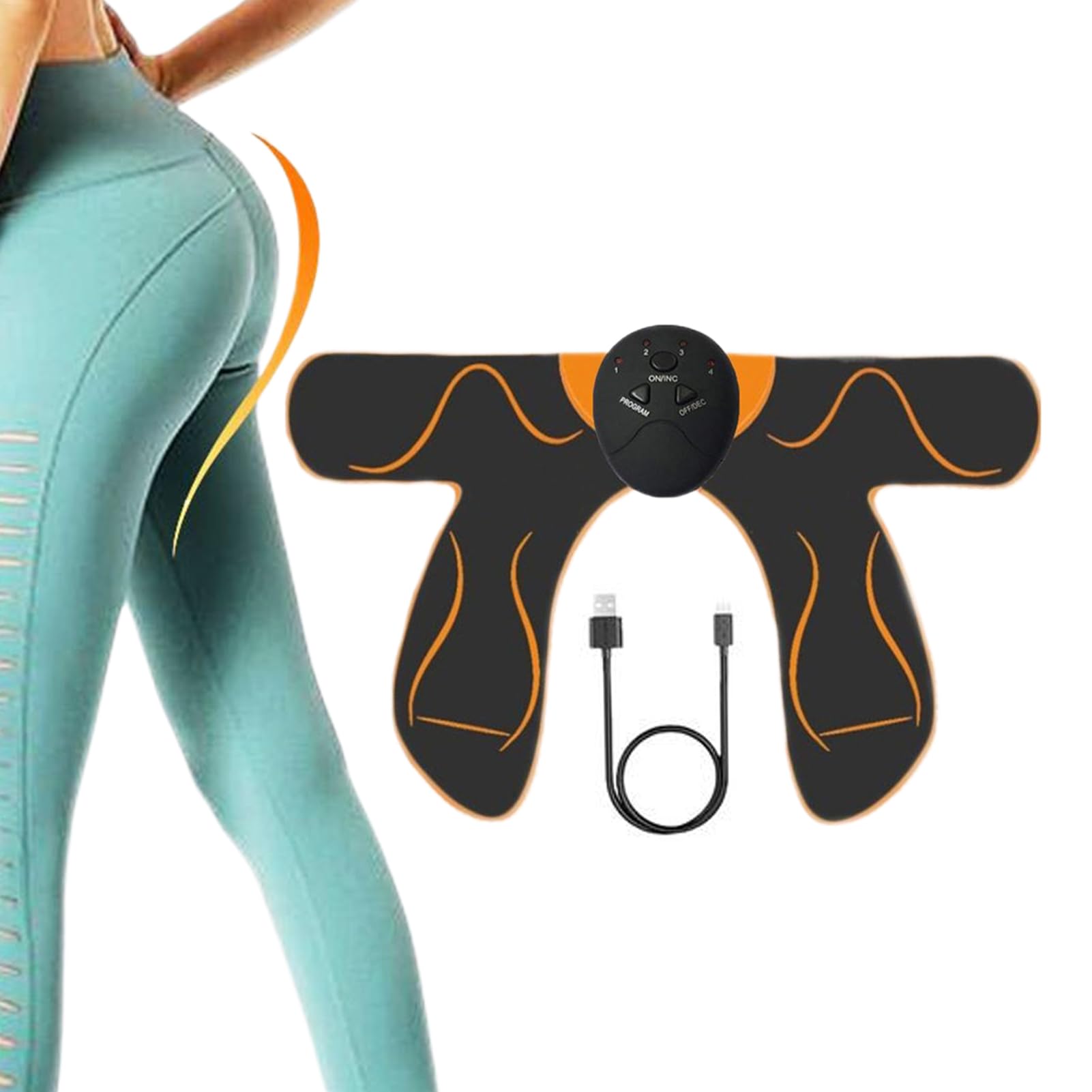 Appareil d'Entraînement des Hanches - Appareil de Musculation des Hanches Sans Fil - Massant Rechargeable 10 Niveaux pour Femmes Hommes Adultes Adolescents Seniors et Personnes Sédentaires Beauté Corp