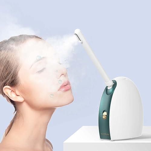 Newbealer Paquete de vaporizador facial 3 en 1 con boquilla extendida, experiencia de spa mejorada, flexibilidad extra para uso de cuidado personal