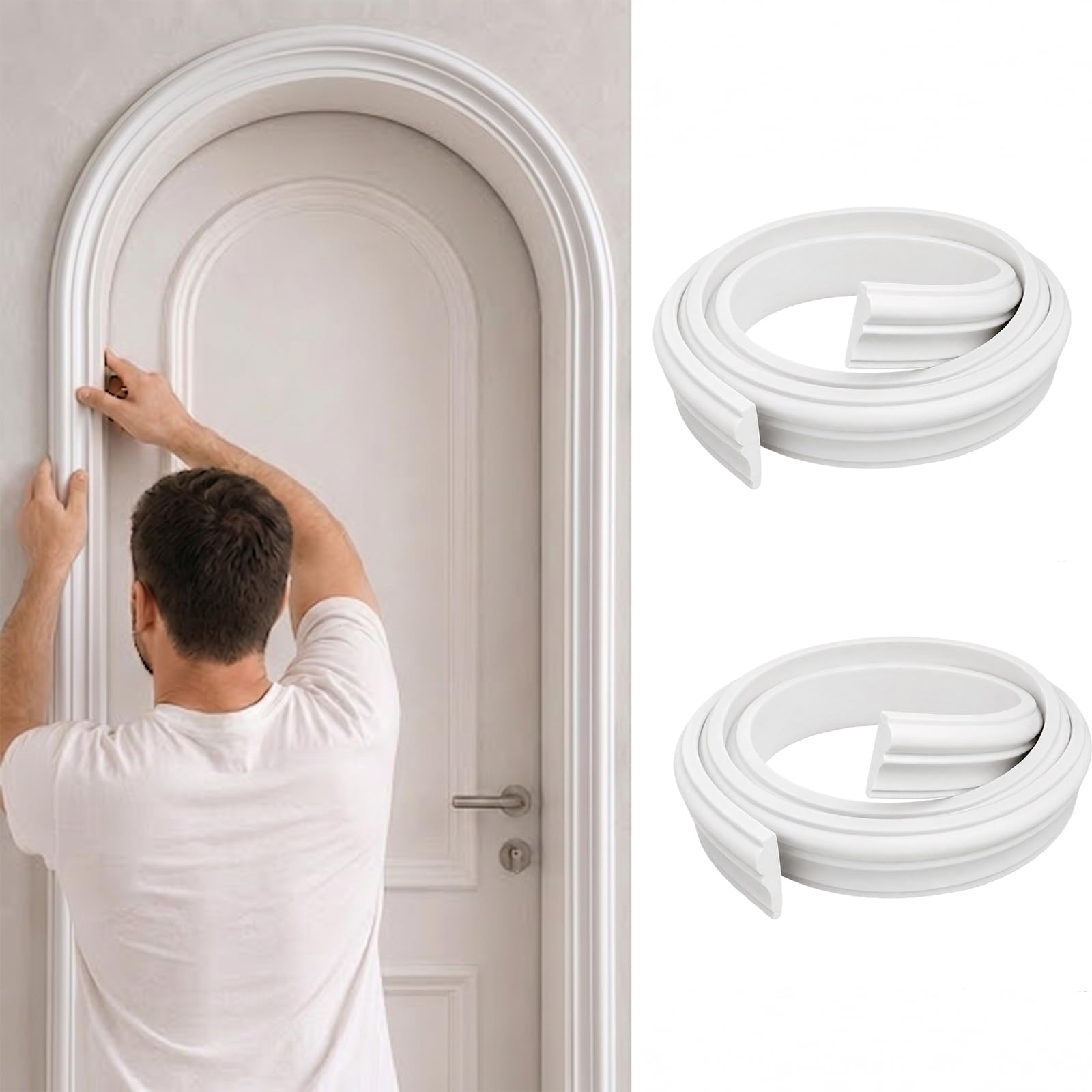 CBBEONRN Wall Molding Trim for Home Décor PVC Flexible Border Trim Waterproof for Living Room Bedroom Hallway Accent Walls W 2cm, L 10m