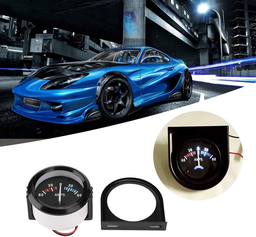 Color LED Digital Display Voltmeter,2 inch 52mm ABS Car Ammeter Voltmeter 60-0-60A AMP Gauge Meter DC 12V for Modificaton