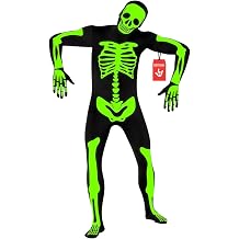 Morphsuits Adult Skeleton Costume Men, Mens Skeleton Costume Glow in Dark, Skeleton Adult Costume, Glow in Dark Skeleton