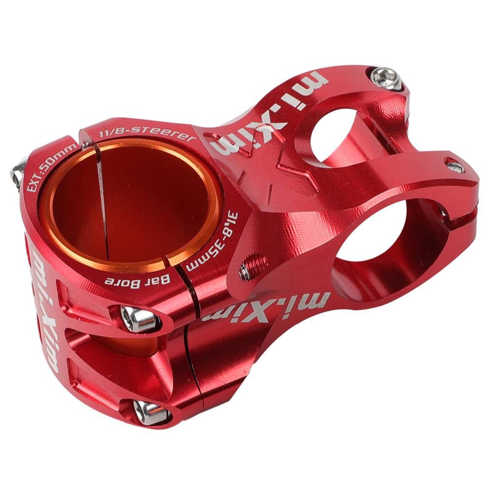 Bicycle Handlebar Stem, Aluminium Alloy Anti-Rust Short Bike Stem Clamp for 35mm/31.8mm Handlebar with Adapter Ring (red) - Image 4