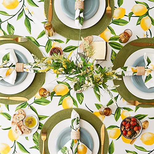 DII Lemon Bliss Tabletop Collection, Tablecloth, 70" Round - Image 7