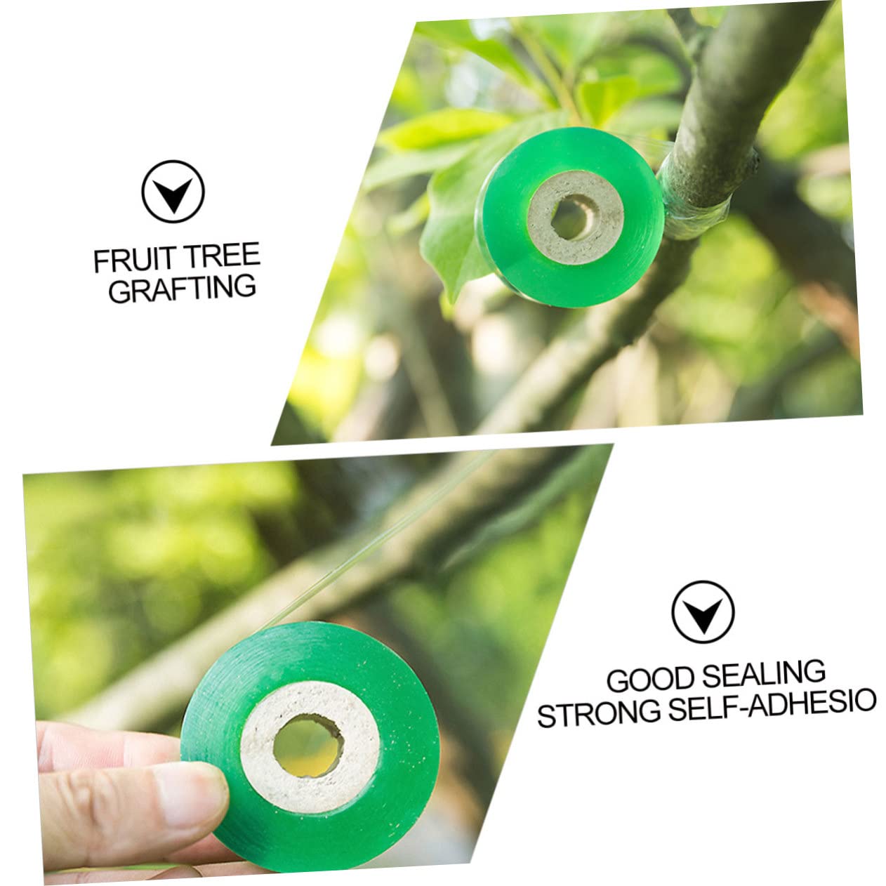 PVC Selbstklebendes Veredelungsband für Obstbäume 4 Rollen Grünes Dehnbares und Flexibles Klebeband zum Veredeln und Pfropfen von Steinobst und Pekannüssen