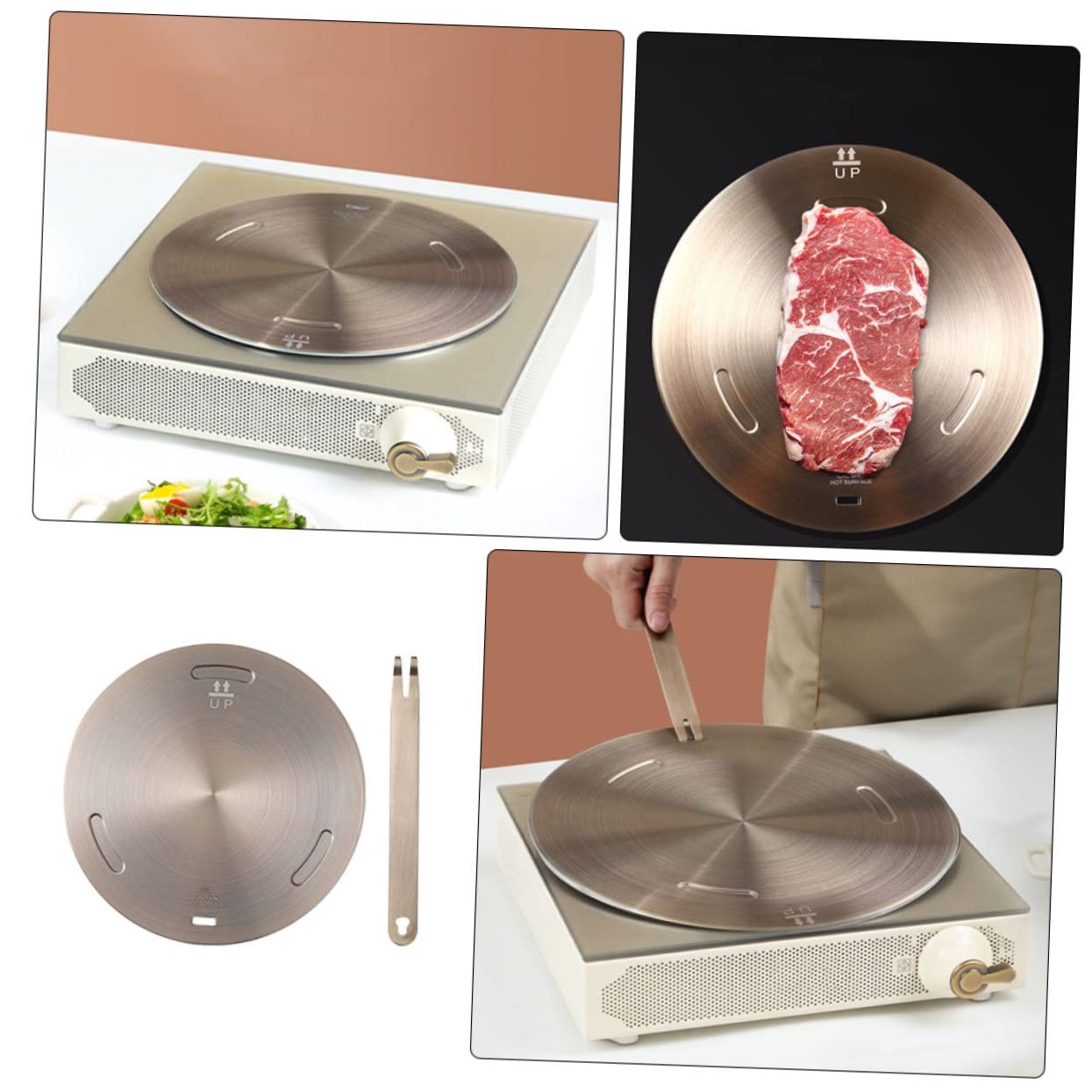 Placa Difusora de Calor para Cocinas de Gas de Acero Inoxidable Control de Temperatura y Difusión Térmica para Cocinar en Estufa de Gas