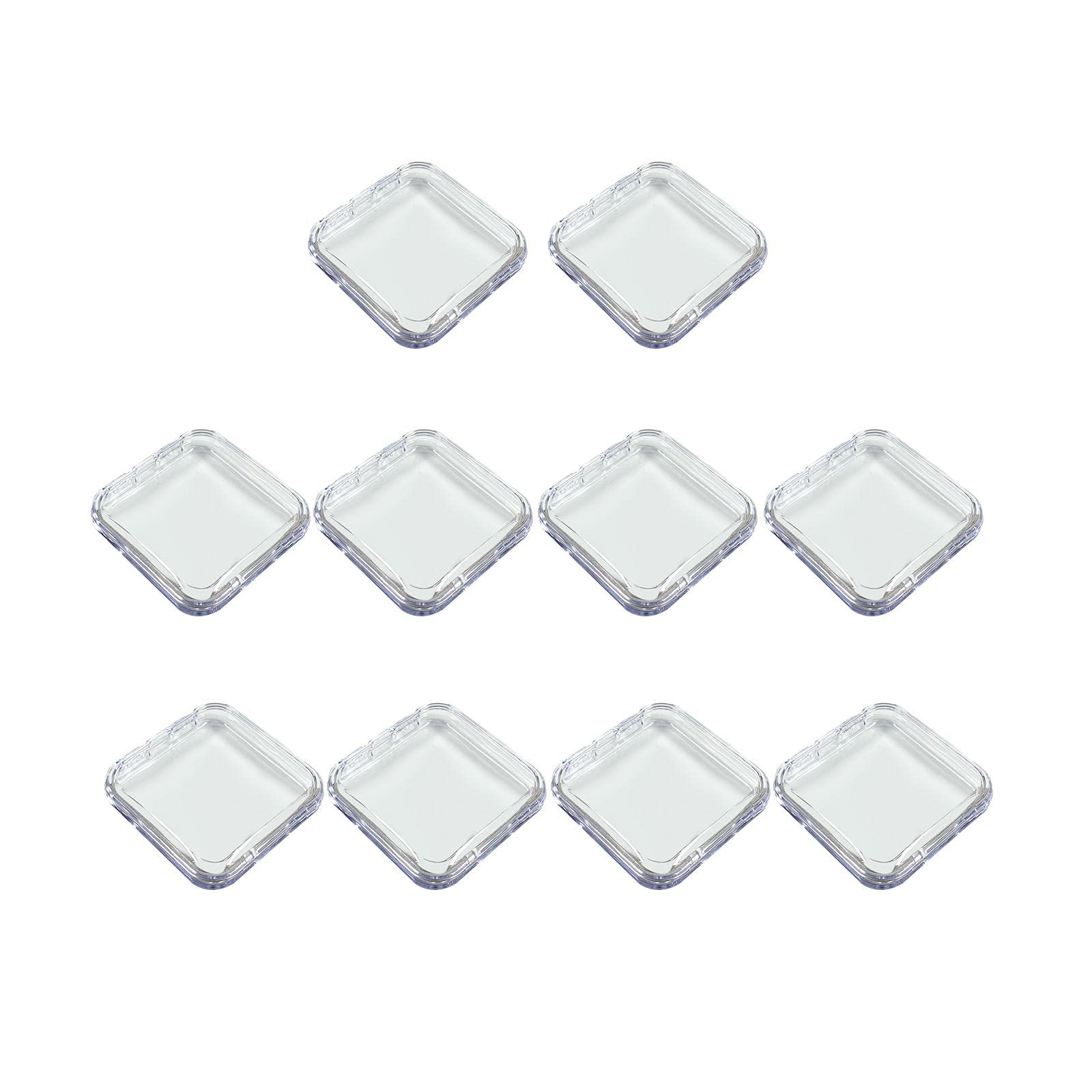 10x Press on Nail Storage Box Nail Packing Box for Home Use Nail Salon Clear,7.5x7.5cm