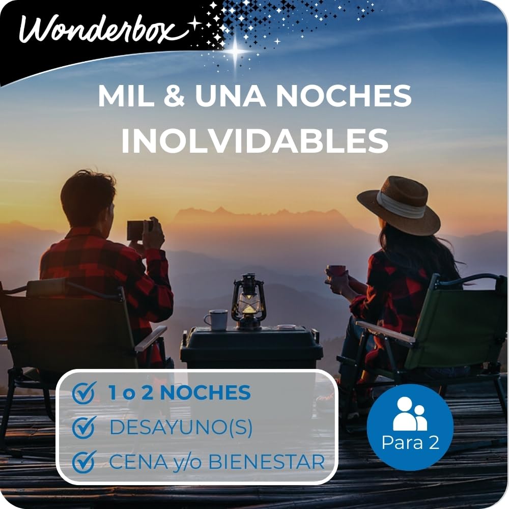 WONDERBOX Caja Regalo - MIL & UNA NOCHES INOLVIDABLES - 500 hoteles en España y Europa para dos personas.