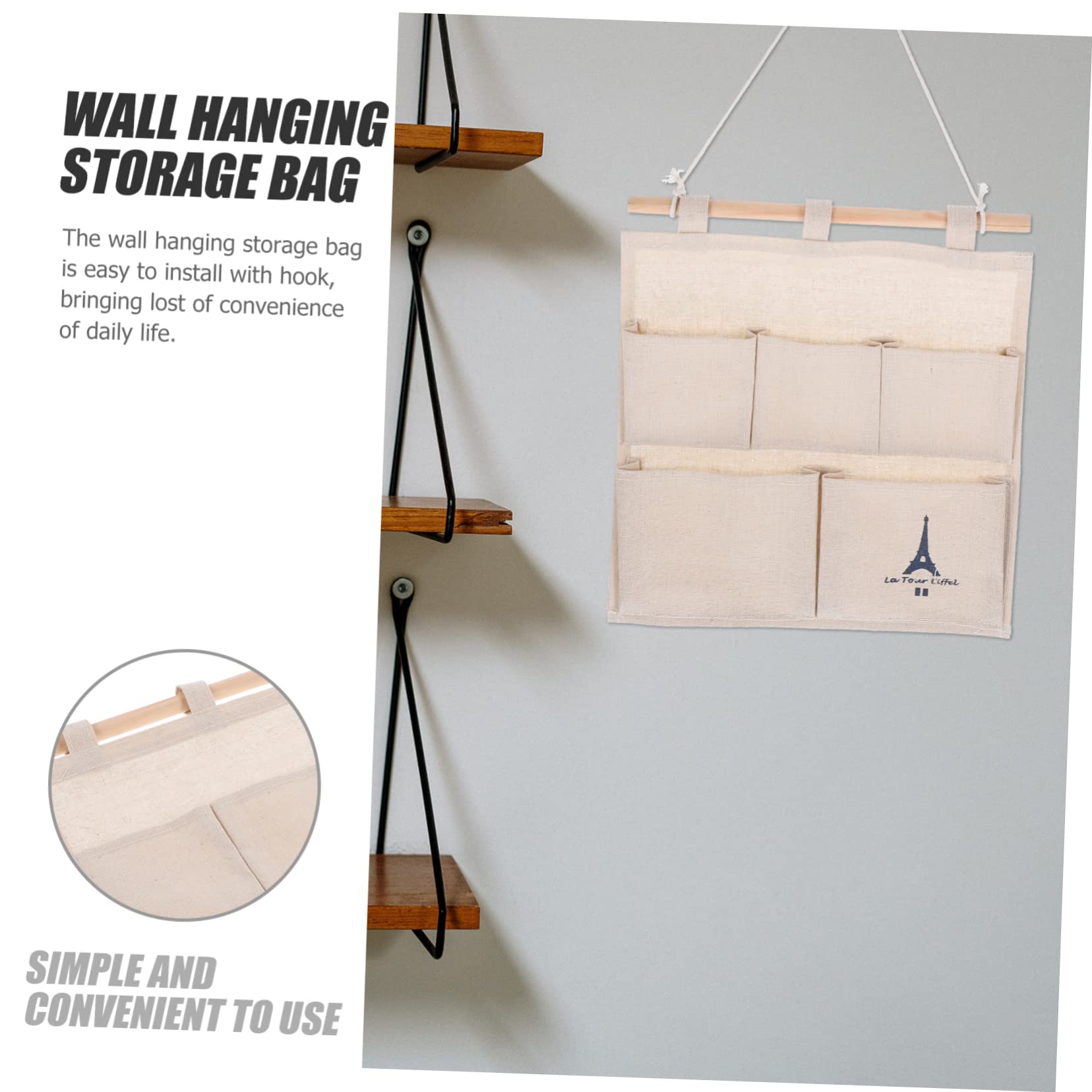 Happyyami Over Door Hanging Storage Organizer Multi Pocket Wall Sundries Bag for Living Room Bathroom Kitchen and Bedroom Design for Extra Storage Space