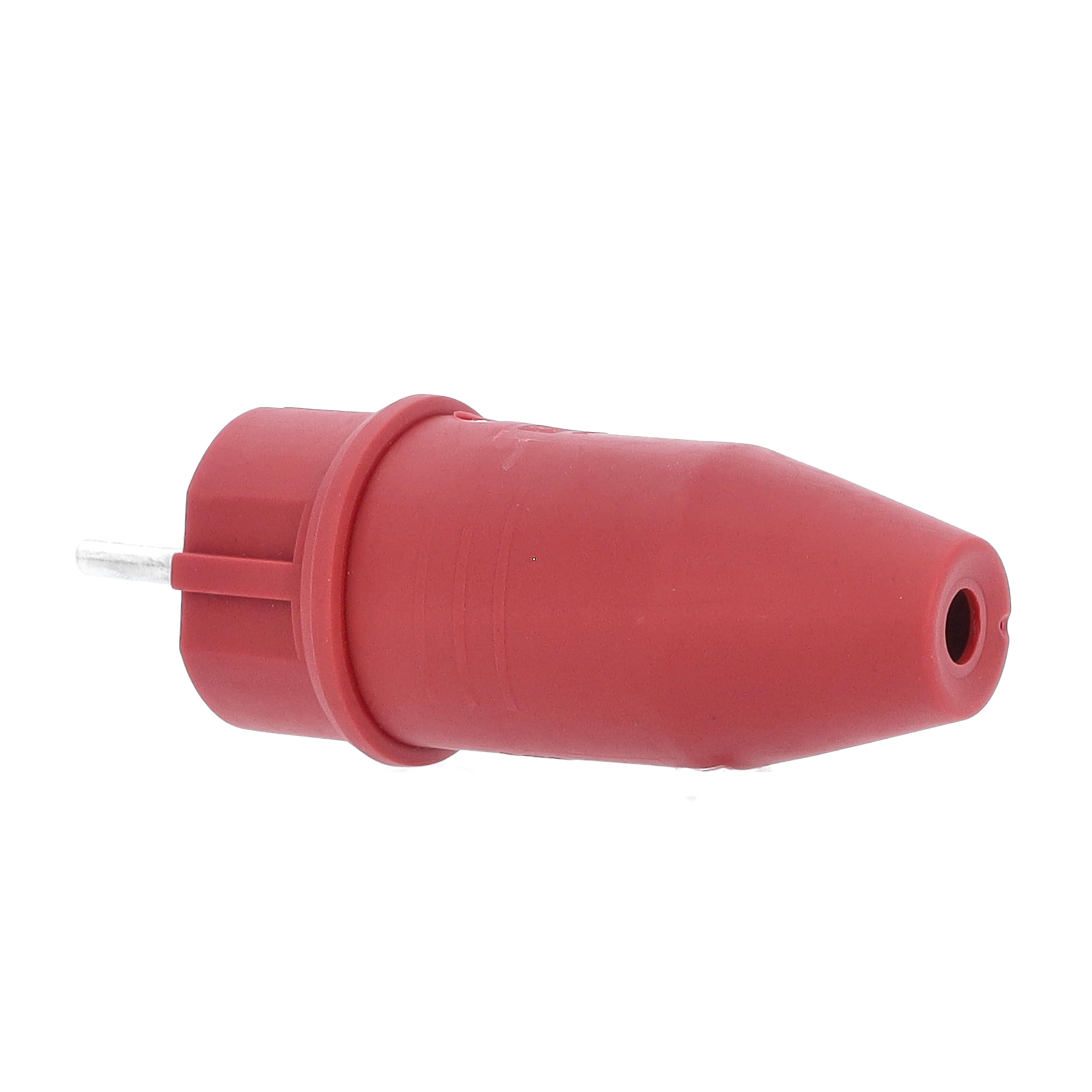 as - Schwabe Enchufe de contacto de protección, rojo, para cables de hasta máx. 2,5 mm², enchufe de goma apto para exteriores, 230 V/16 A, IP44, 62290