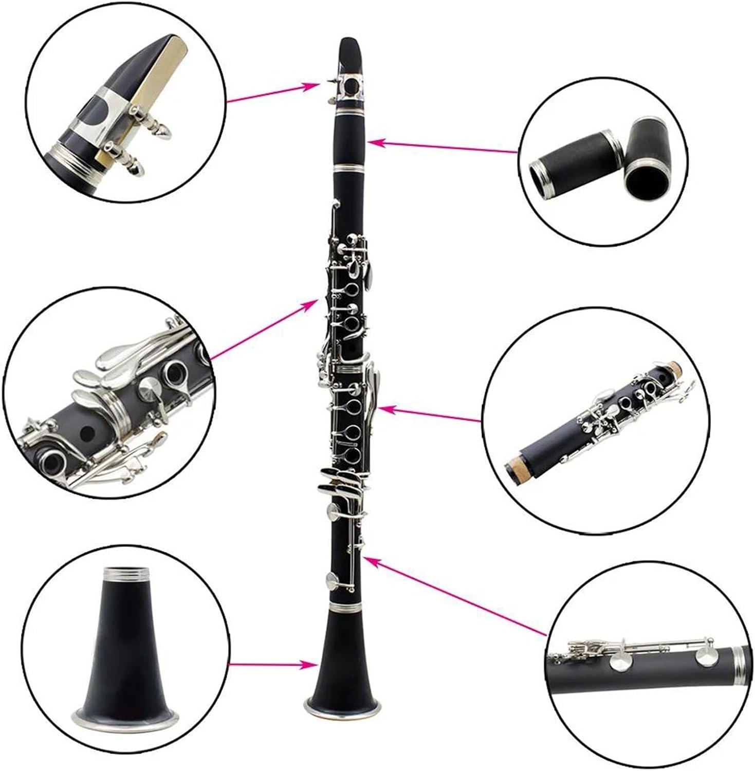 Clarinet for Adult Beginners Bb Clarinet 17 Keys Professional Woodwind Instrument