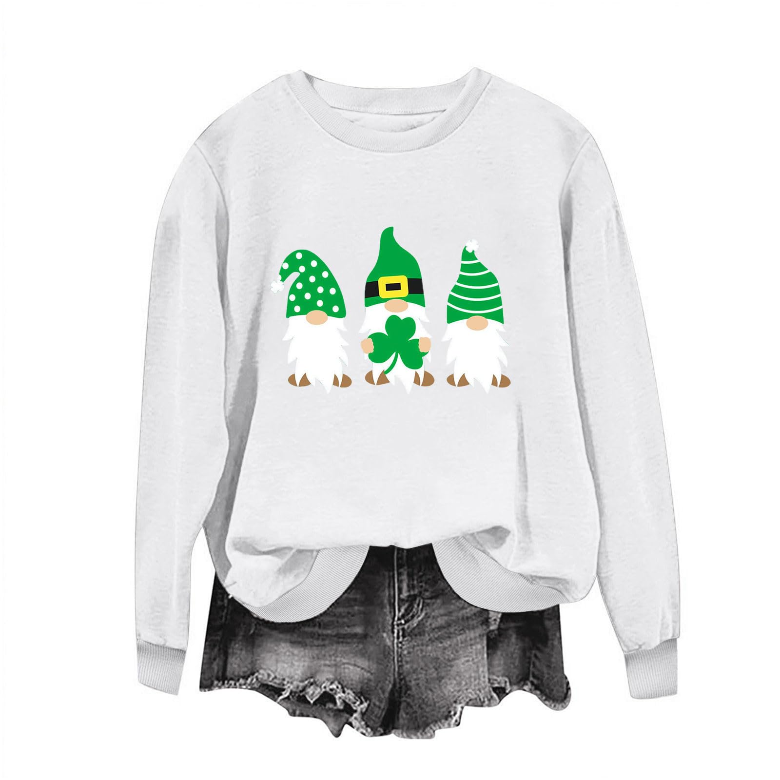FunAloe St. Patrick’S Day Ladies Christmas Tops Women's Blouses & Shirts Womens Sweaters and Jumpers UK Womens Sports Top Women Jumpers Plus Size Jumpers Women Shirt Womens Top JKF