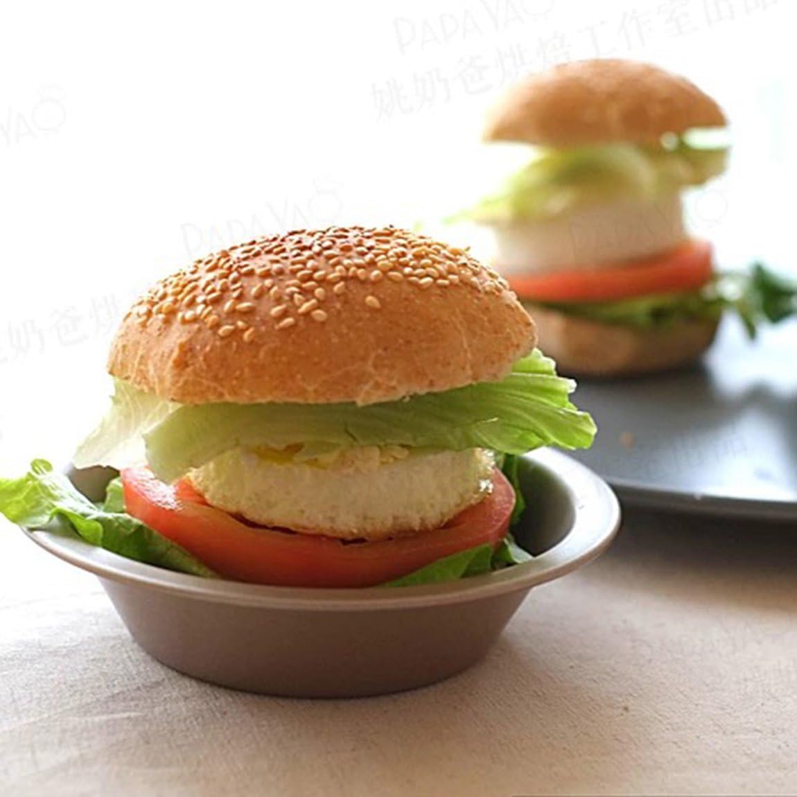 CAN_Deal Mini Round Pie Pan Set, 4PCS 5-Inch Non-stick Heavy-gauge Steel Tart Pan, Hamburger Baking Tin