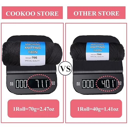 Miniatura 4 de COOKOO 2 rollos de hilo de lana brasileña color negro natural para cabello trenzado de ganchillo, trenzas, retorcidas senegalesas, trenzas jumbo,