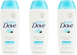 Baby Dove Body Wash Tip To Toe Sensitive Moisture 1.8 Oz Travel Size (Pack Of 3)