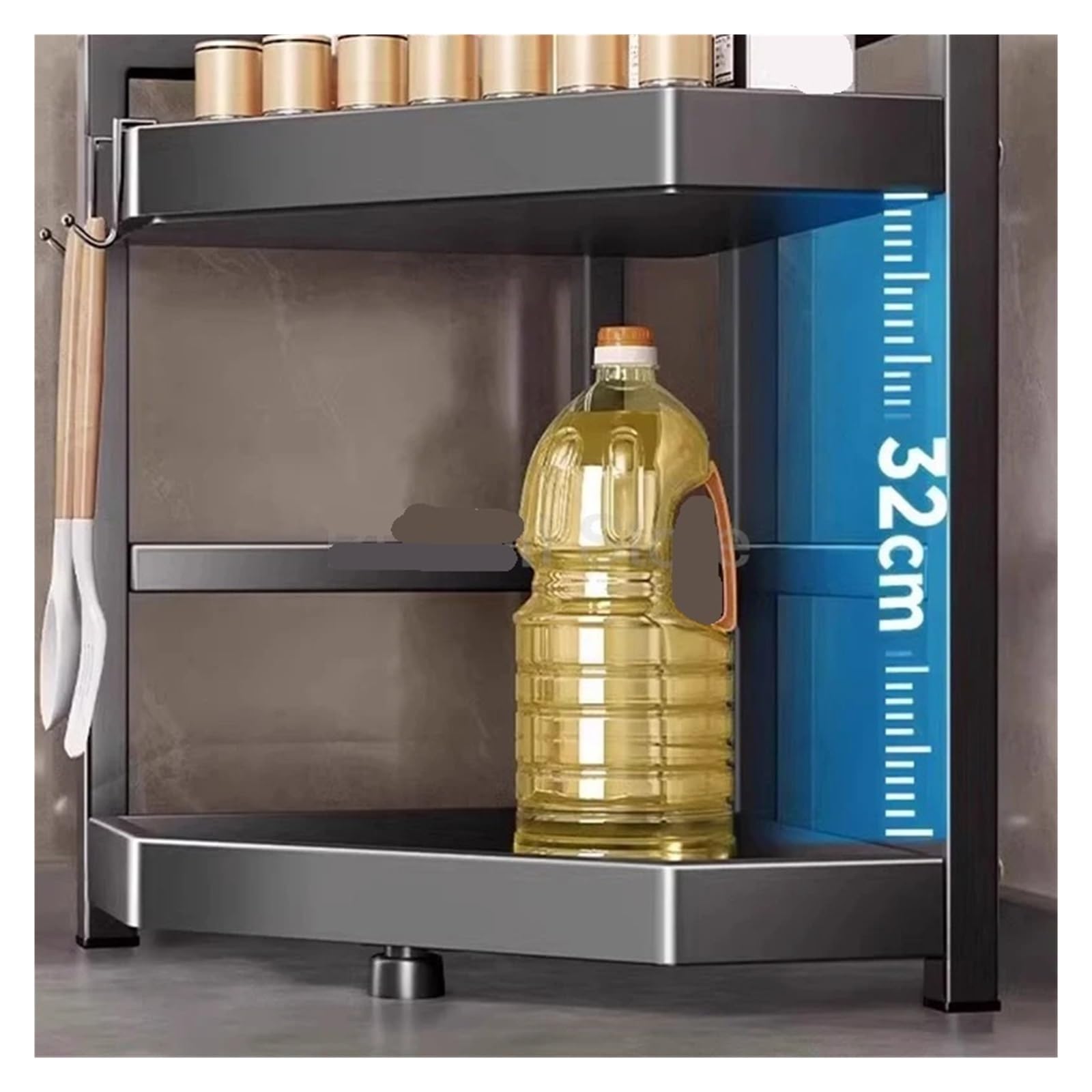 Générique Coin Rangement Multifonctionnel for épices et Condiments, en Acier Inoxydable épais Robuste, idéal for la Cuisine(2 Layer 25 Side B)