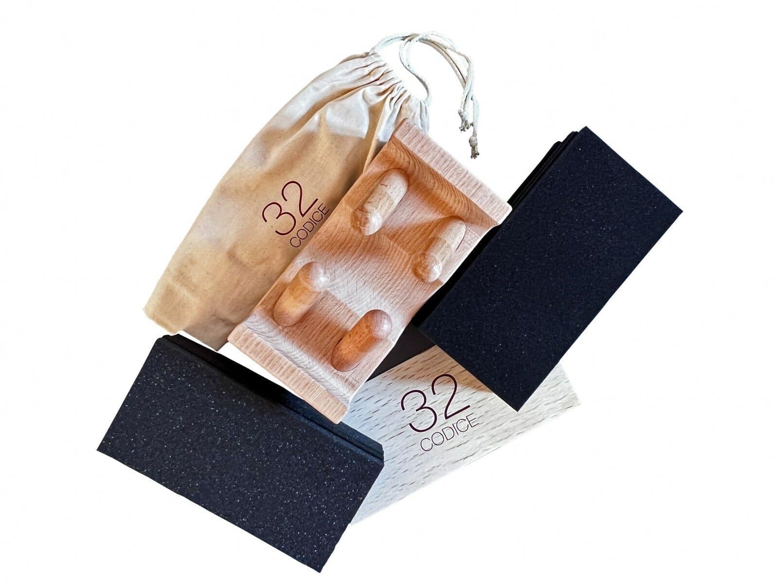 Teraparte - Massaggiatore Cervicale Professionale - Stimolazione Nervo Vago per Rilassamento Profondo - Legno Naturale Anti-Stress - Kit Completo con Accessori