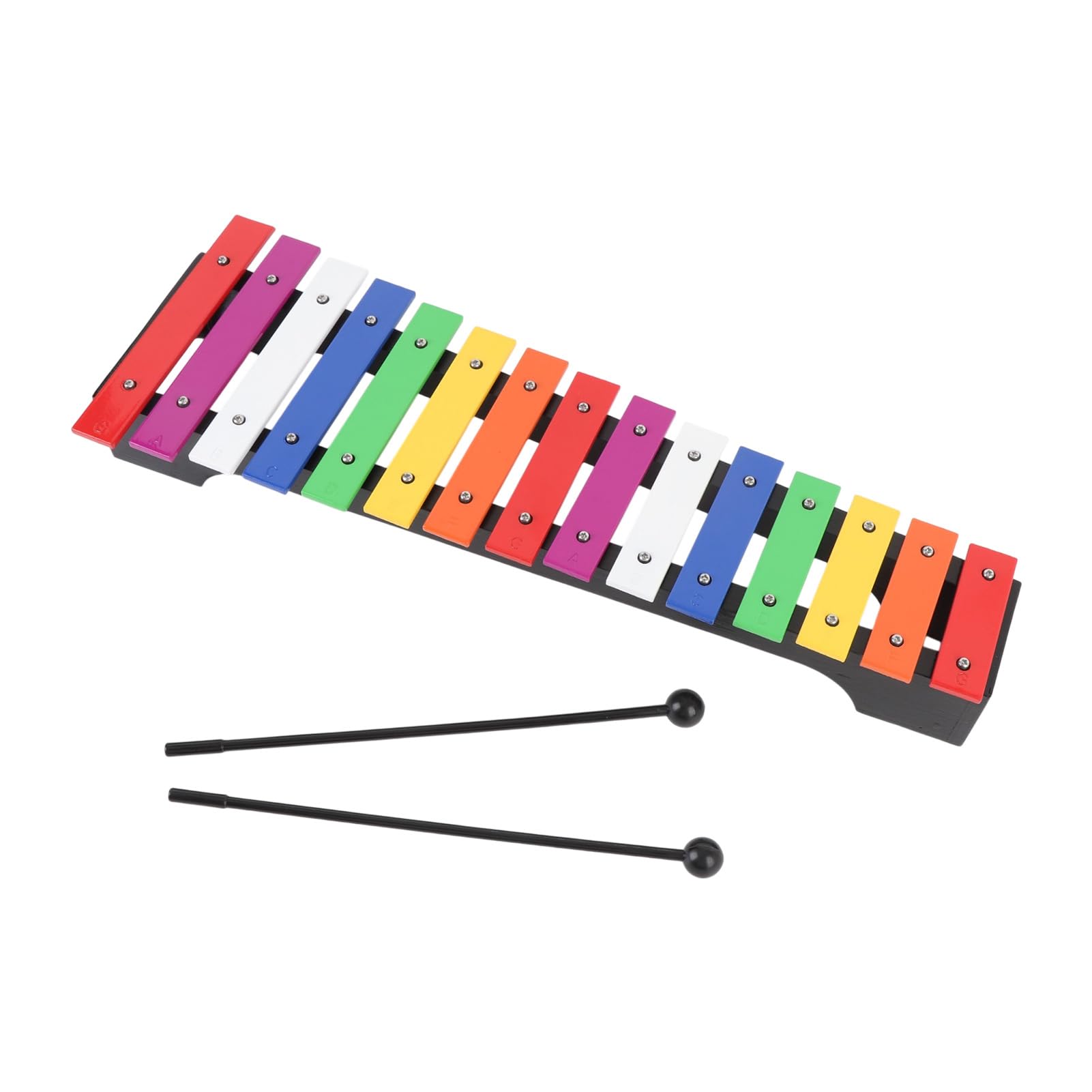 Xylophone en Bois, 15 Notes en Aluminium coloré, Instrument de Percussion Glockenspiel avec Base en Pin Robuste, 2 Maillets, Sac de Rangement pour Débutants, Enfants, éducation Musicale à la