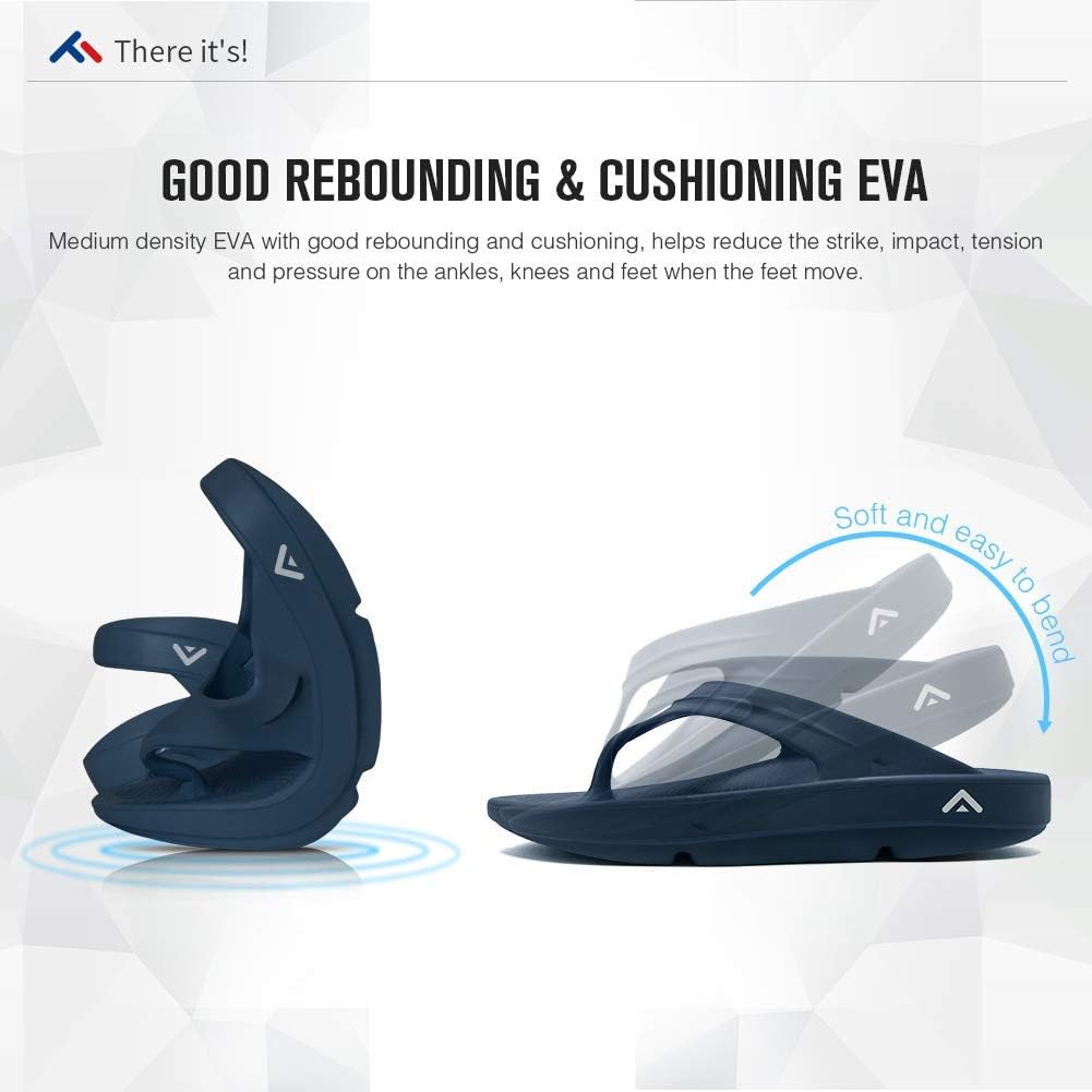 FANTURE Men & Women's Flip Flops Arch Support Sandals Thong Foot Pain Relief Recovery Ultra Soft Slippers