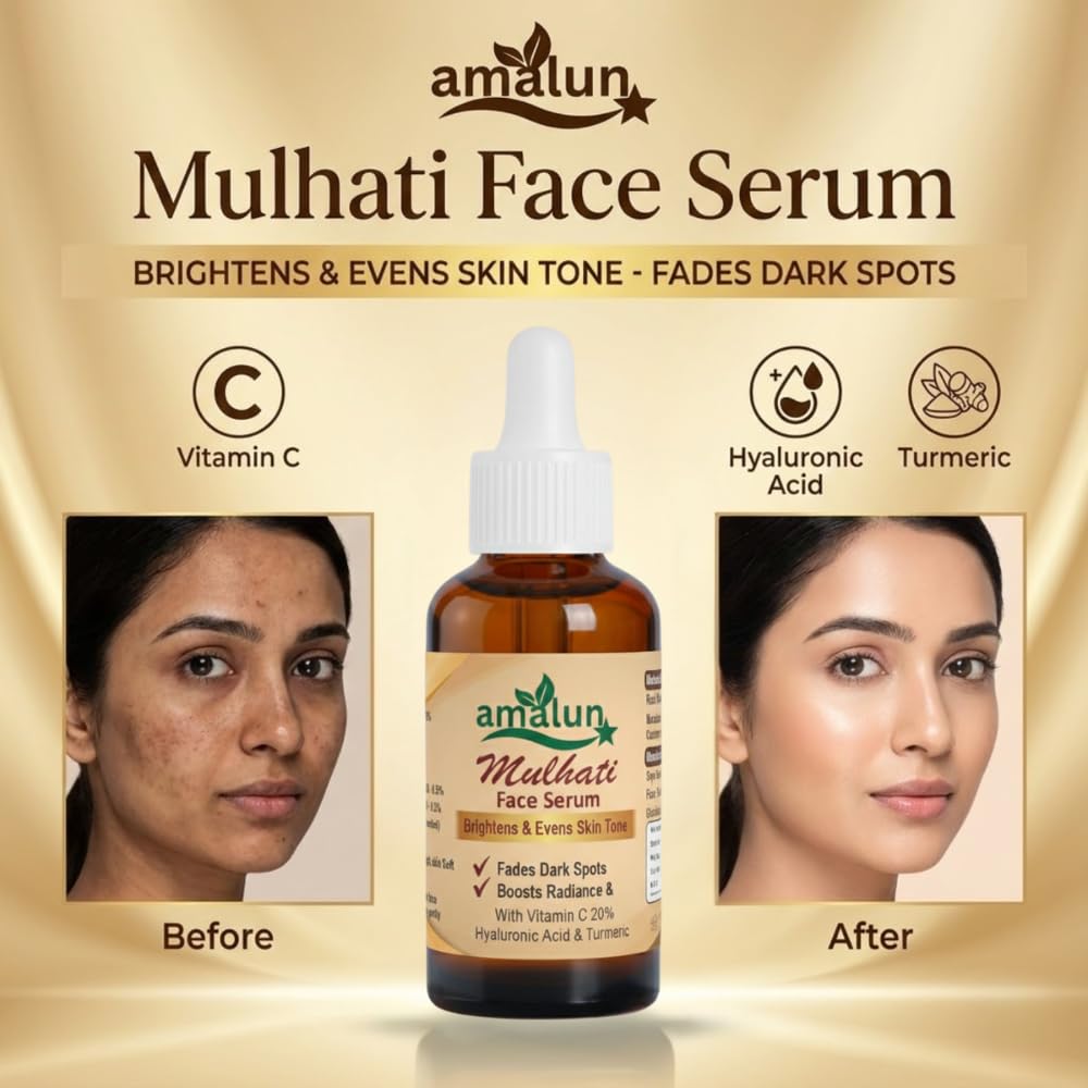 Ayurvedic Mulethi serum Under Eye Dark Circle Oil | Herbal Eye Care Oil with Manjistha, Licorice & Kumkumadi | Helps Reduce Appearance of Dark Circles & Puffiness | Non-Sticky Night Care | For Men & Women (30 ml) (Pack of 1) — Amazon image 3